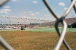 Looking down pit row